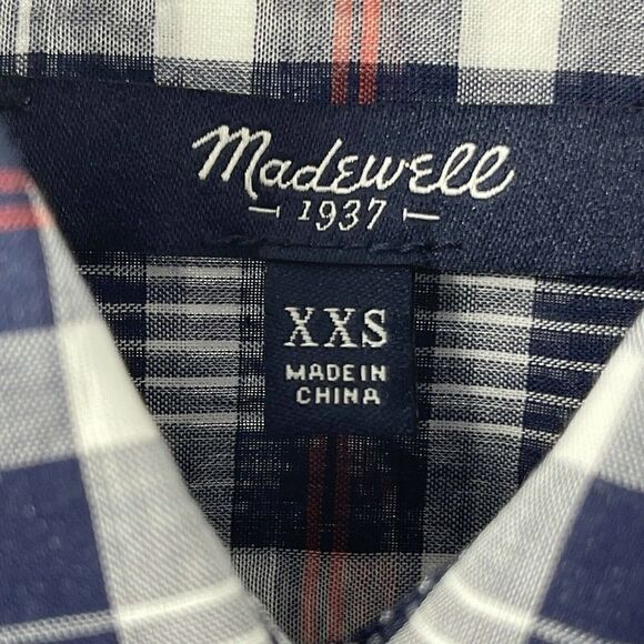 Madewell Courier Shirt Deklab Plaid Boxy Short Sleeve Button Down Womens XXS Top - Picture 6 of 7